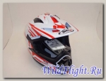 Шлем кроссовый Shiro SH-734 Bravo (красный/белый.чёрный-белый)