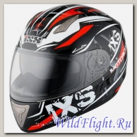 Шлем IXS интеграл HX 1000 STRIKE черно-бело-красный