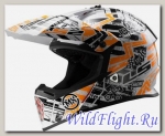 Шлем LS2 MX437 FAST MINI GLITCH White Black Orange