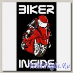 Наклейка Crazy Iron BIKER INSIDE Red