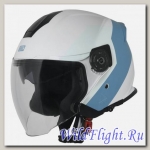 Шлем (открытый со стеклом) Origine Palio Eko белый/синий матовый