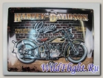 Знак винтажный Harley-Davidson V-TWINS (двигатель В-ТВИН) 40 x 30см