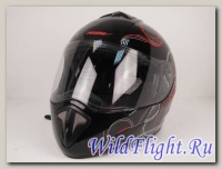 Шлем RSV Racer Flair, чёрно-серебряно-красный (Flair Black)