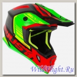 Шлем (кроссовый) JUST1 J38 BLADE красный/зелёный/чёрный матовый