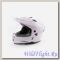 Шлем (мотард) Ataki FF802 Solid белый глянцевый