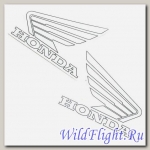 Наклейки (пара) (10х11) эмблемы Honda white
