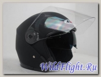Шлем (открытый со стеклом) Ataki OF512 Solid черный матовый