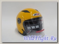 Шлем Ataki (открытый со стеклом) OF512 Solid желтый глянцевый